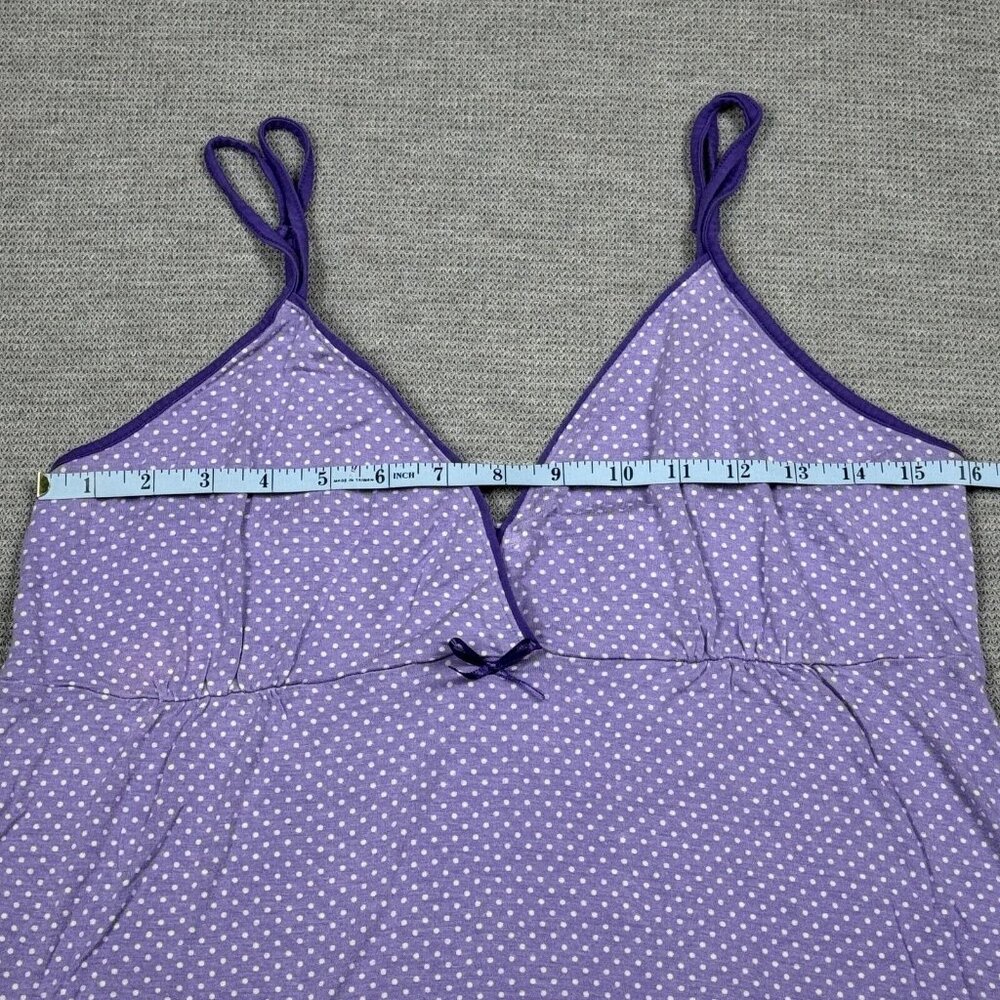 Relativity Intimates Night Dress Size L Purple Polka Dots V Neck Sleeveless - Picture 11 of 14